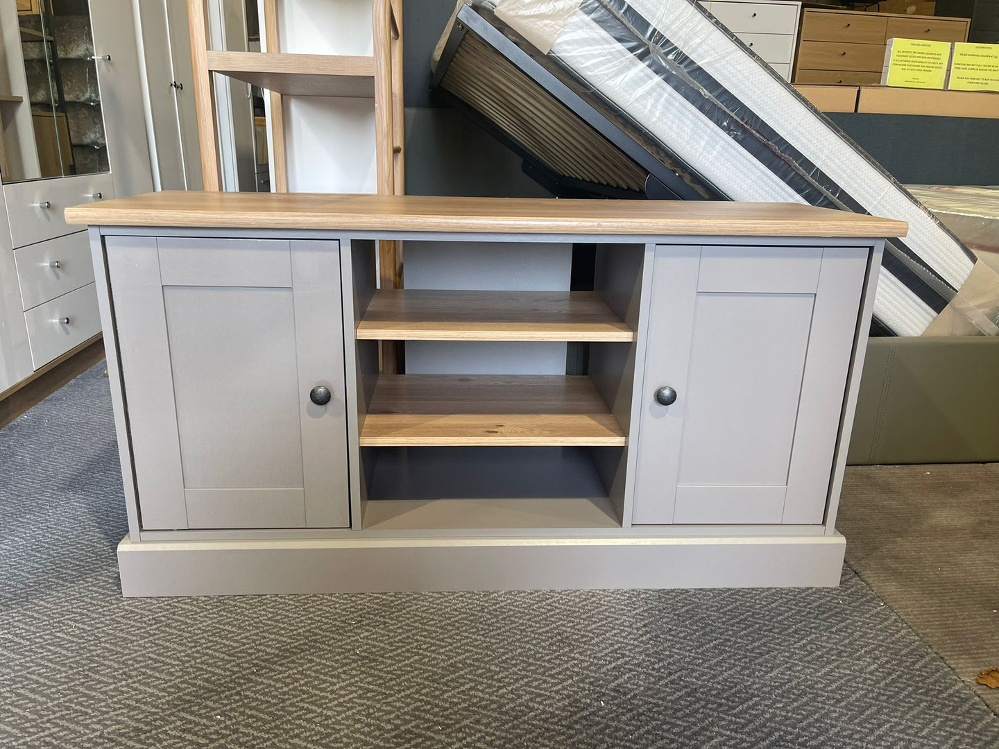 Assembled Winchester 2 Door Sideboard and TV Unit - Grey